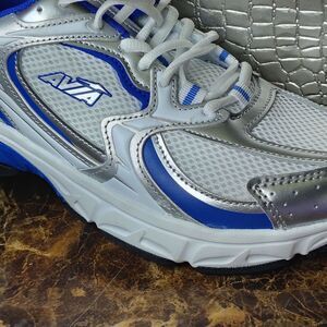 Avia Men's Silver and Blue Athletic Shoes